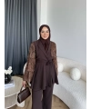 Ng - Lilsan Asimetrik Pantolon Takım - Acı Kahve