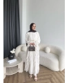 Hen - Endara Şifon Elbise - Ekru