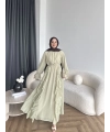 Hen - Endara Şifon Elbise - Yeşil
