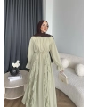 Hen - Endara Şifon Elbise - Yeşil