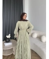 Hen - Endara Şifon Elbise - Yeşil