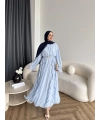 Hen - Endara Şifon Elbise - Bebe Mavi