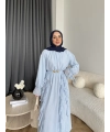 Hen - Endara Şifon Elbise - Bebe Mavi