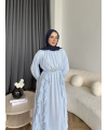 Hen - Endara Şifon Elbise - Bebe Mavi