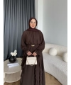 Hen - Endara Şifon Elbise - Acı Kahve