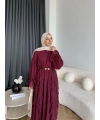 Hen - Endara Şifon Elbise - Bordo