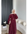 Hen - Endara Şifon Elbise - Bordo