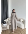 Tb - Nareni İndirimli Elbise - Vizon