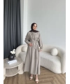Tb - Nareni İndirimli Elbise - Vizon