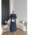 Tb - Nareni İndirimli Elbise - Lacivert