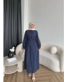 Tb - Nareni İndirimli Elbise - Lacivert