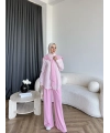 Pwn - Felan Çizgi Detay Atkılı Oysh Takım - Pembe
