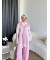 Pwn - Felan Çizgi Detay Atkılı Oysh Takım - Pembe