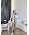 Pwn - Felan Çizgi Detay Atkılı Oysh Takım - Kahve