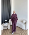 Pwn - Çiçek Desen Modal Takım - Bordo
