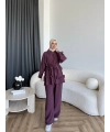 Pwn - Çiçek Desen Modal Takım - Bordo