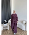 Pwn - Çiçek Desen Modal Takım - Bordo