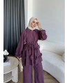 Pwn - Çiçek Desen Modal Takım - Bordo