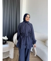 Pwn - Çiçek Desen Modal Takım - Lacivert
