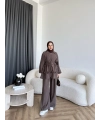 Pwn - Çiçek Desen Modal Takım - Kahve