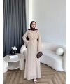 Tb - İndirimli Dantel Elbise - Bej