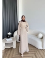 Tb - İndirimli Dantel Elbise - Bej