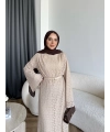 Tb - İndirimli Dantel Elbise - Bej