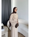 Tb - İndirimli Dantel Elbise - Bej