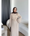 Tb - İndirimli Dantel Elbise - Bej