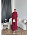 Tb - İndirimli Dantel Elbise - Bordo