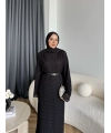 Tb - İndirimli Dantel Elbise - Siyah
