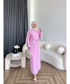 Sılan Yan Detaylı Elbise - Pembe