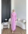 Sılan Yan Detaylı Elbise - Pembe