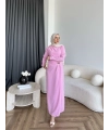 Sılan Yan Detaylı Elbise - Pembe