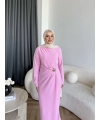 Sılan Yan Detaylı Elbise - Pembe