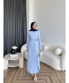 Sılan Yan Detaylı Elbise - Bebe Mavi