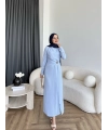 Sılan Yan Detaylı Elbise - Bebe Mavi