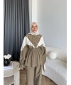Pwn - Hanly Çizgi Detaylı Modal Takım - Yeşil