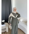 Pwn - Hanly Çizgi Detaylı Modal Takım - Haki