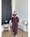 Pwn - Hanly Çizgi Detaylı Modal Takım - Bordo