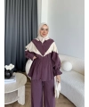 Pwn - Hanly Çizgi Detaylı Modal Takım - Bordo