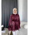 Hen - Welpan Momli Gömlek - Bordo