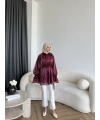 Hen - Welpan Momli Gömlek - Bordo