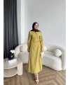 Tb - Havan Çapraz Elbise - Yağ Yeşil