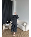 Tb - Ponpon Kat Kat Etekli Takım - Siyah