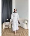 Tb - Ponpon Kat Kat Etekli Takım - Beyaz