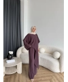 Bel - Tayla Asimetrik Şallı Takım - Bordo