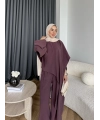 Bel - Tayla Asimetrik Şallı Takım - Bordo