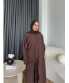 Bel - Tayla Asimetrik Şallı Takım - Kahve