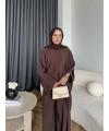 Bel - Tayla Asimetrik Şallı Takım - Kahve